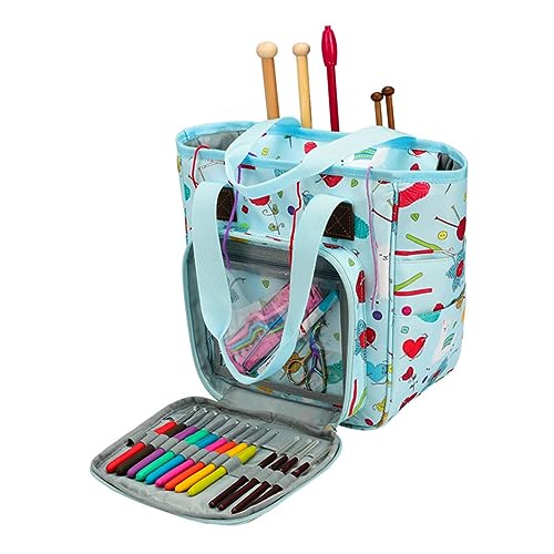 DOITOOL Multifunktionale Oxford Handtasche Strapazierfähige Wolltasche mit Reißverschluss Organizer für Wolle und Zubehör für Zuhause Büro Reisen und Studium DOITOOL Multifunktionale Oxford Handtasche Strapazierfähige Wolltasche mit Reißverschluss Organizer für Wolle und Zubehör für Zuhause Büro Reisen und Studium von DOITOOL
