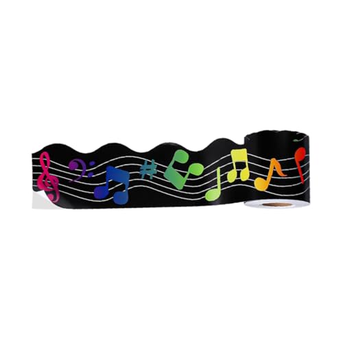 DOITOOL Musik Randaufkleber Ausschnitte Pinnwand Ränder Musiknoten Gerollte Randbesatzung Blaue Klasse Zurück Zur Schule Wanddekoration Musik Randbesatzaufkleber Kupferplatten von DOITOOL