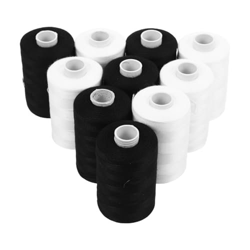 DOITOOL Nähgarn Spulen Hochwertiges Polyester Nähgarn in Schwarz und Weiß für Handnähen Quilten Robuste und Langlebige Nähgarne für Verschiedene Stoffe von DOITOOL