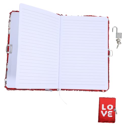 DOITOOL Notizbuch mit Schloss Tagebuch mit Schloss sperren Funkeln Reisender Verriegelung Party Büro-Konferenzjournal dekorativer Planer-Notizblock Bequemer Notizblock Pailletten rot DOITOOL Notizbuch mit Schloss Tagebuch mit Schloss sperren Funkeln Reisender Verriegelung Party Büro-Konferenzjournal dekorativer Planer-Notizblock Bequemer Notizblock Pailletten rot von DOITOOL