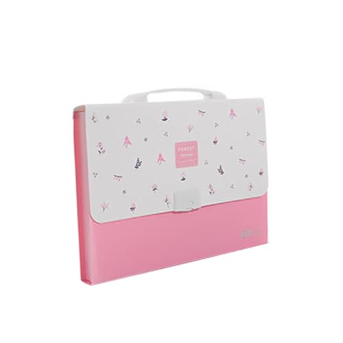 DOITOOL Organtasche Dokumententasche Ordner Tragbare Vorräte Farbige Schreibwaren Dokumente Akkordeon Studenten Organizer Dokumenten Organizer Halter Für Wichtige Dokumente Pink von DOITOOL