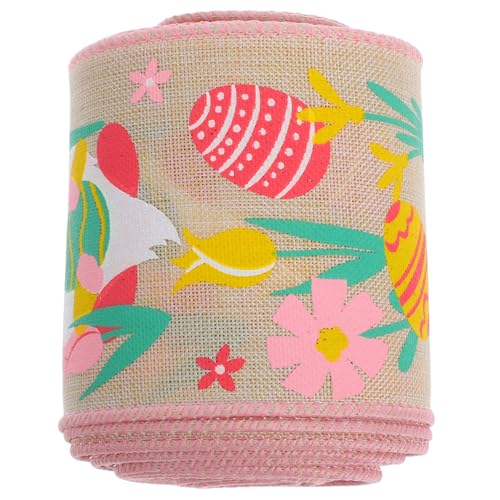DOITOOL Osterband Osterhasen-Drahtband Ostereiband Drahtband zum Verpacken von Geschenken Bastelbänder zu Ostern Osterverpackung Osterbänder Bänder für Handwerk Polyester DOITOOL Osterband Osterhasen-Drahtband Ostereiband Drahtband zum Verpacken von Geschenken Bastelbänder zu Ostern Osterverpackung Osterbänder Bänder für Handwerk Polyester von DOITOOL