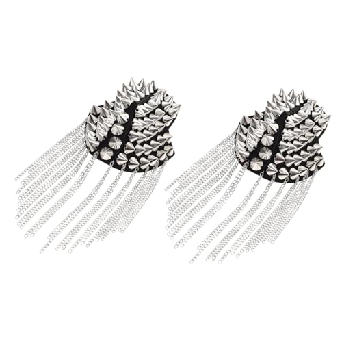 DOITOOL Paar Niet Schulterklappen Quaste Epaulette Perlen Verschönerung Geblendet Schulterniete Stern Epaulette Brosche Für Männer Silberne Schulterpolster Blazer Schmuck Spitz Zubehör DOITOOL Paar Niet Schulterklappen Quaste Epaulette Perlen Verschönerung Geblendet Schulterniete Stern Epaulette Brosche Für Männer Silberne Schulterpolster Blazer Schmuck Spitz Zubehör von DOITOOL