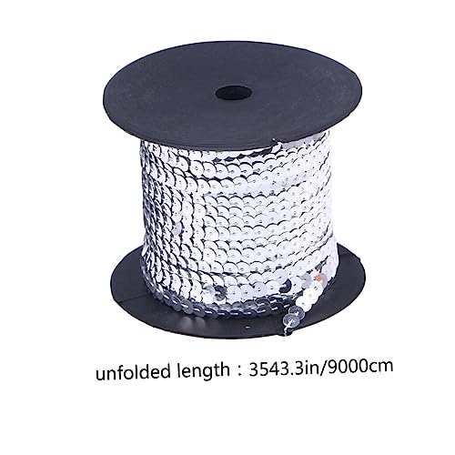 DOITOOL Paillettenband für Diy Bekleidung Silbernes Applikationsband Yards Rolle für Hochzeitsdekoration und Nähprojekte von DOITOOL