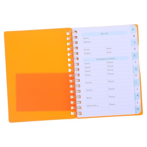 DOITOOL Passwort Buch Adresse Gewölbe Multifunktion Registerkarten komfortabel Wächter praktische Adressnotizbücher Tragbare Passwort-Organizer Protokoll Senior pp Orange von DOITOOL