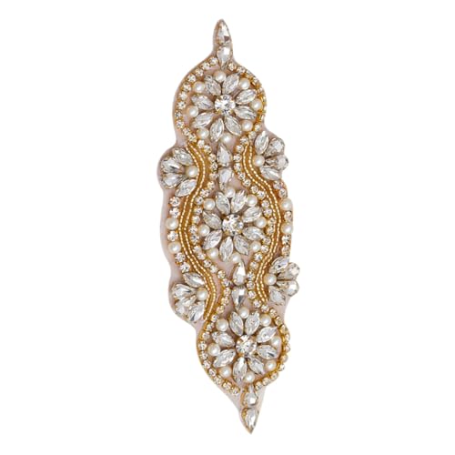 DOITOOL Perlenapplikation Braut Gürtelapplikation Kleidergürtelapplikation Brautgürtel Patches Klebstoff Patch funkelndes Strassdekor kleid gürtel strass applikation Strasssteine Golden DOITOOL Perlenapplikation Braut Gürtelapplikation Kleidergürtelapplikation Brautgürtel Patches Klebstoff Patch funkelndes Strassdekor kleid gürtel strass applikation Strasssteine Golden von DOITOOL