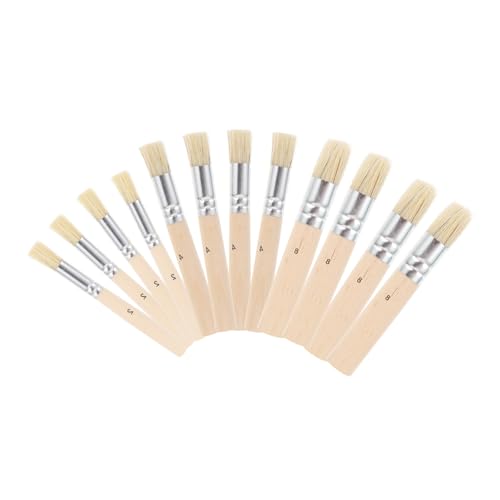 DOITOOL Pinselset mit Borsten Holzgriff Langlebig und Leicht zu Reinigen für Schablonen Aquarellmalerei Acryl Ölfarben Geeignet für Kleine Stencil projekte und Stoffe DOITOOL Pinselset mit Borsten Holzgriff Langlebig und Leicht zu Reinigen für Schablonen Aquarellmalerei Acryl Ölfarben Geeignet für Kleine Stencil projekte und Stoffe von DOITOOL