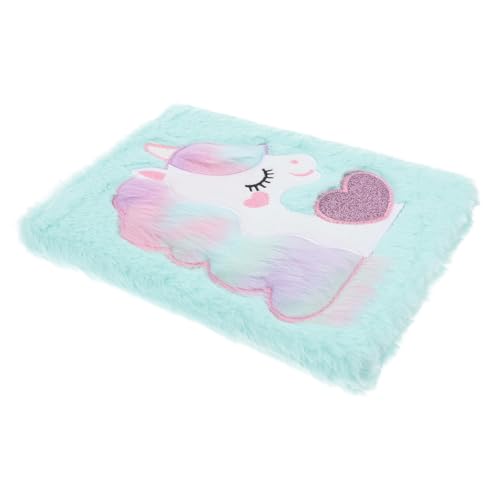 DOITOOL Plüsch Notizbuch mit Cartoon Einhorn Design Weicher Plüschüberzug für Schule und Büro Perfektes Notizheft für Kreative Schüler und Mädchen von DOITOOL