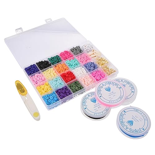 DOITOOL Polymer Clay Perlen Set Farben Flach für Armband Schmuckherstellung Diy Bastelset mit Elastischem Faden Vielseitig Langlebig für Armbänder und Anhänger DOITOOL Polymer Clay Perlen Set Farben Flach für Armband Schmuckherstellung Diy Bastelset mit Elastischem Faden Vielseitig Langlebig für Armbänder und Anhänger von DOITOOL