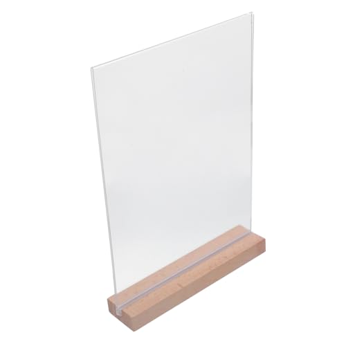 DOITOOL Präsentationsständer aus Acryl Tisch Staffelei Inhaber steht Stand Plakathalter Präsentationsständer aus Holzständern WLAN-QR-Code mit Basis Sublimations-Gedenkrohlinge Transparent von DOITOOL