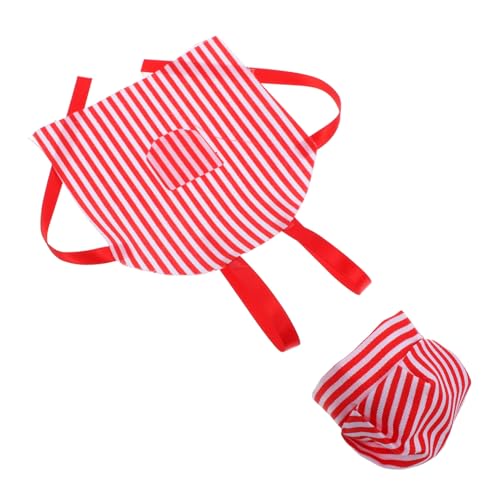 DOITOOL Puppenschürze Kochmütze Mini-Puppen-Sachen Zubehör für die Puppenherstellung Miniatur-Puppenhüte Bastelbedarf für Puppen Mini-Kochmütze Mini-Puppenmütze Stoff rot von DOITOOL