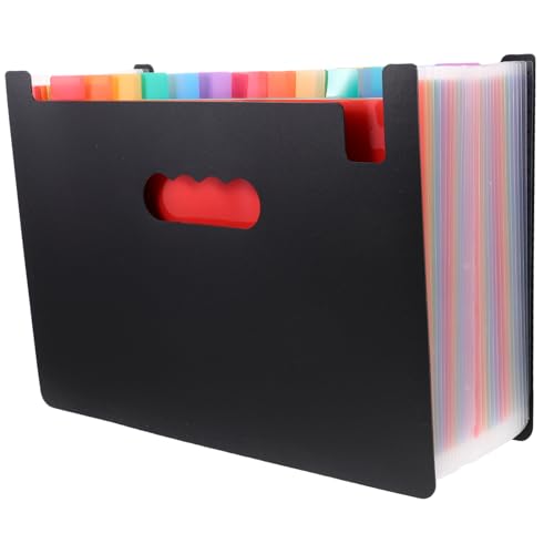 DOITOOL Regenbogen-Akkordeontasche multi Papier-Organizer-Ordner Organisatoren und Aufbewahrung Dateien Akkordeon Ordner Büro kleiner Aktenorganisator Quittungsmappe Black von DOITOOL