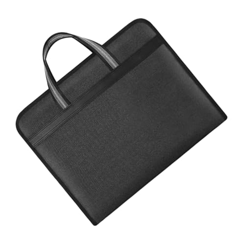 DOITOOL Reißverschlusspaket Aktenordner-Tasche dokumentieren Dokumentenhandtasche Dateibeutel reisen Aktentaschen Dateiträger Dokumentinhaber Portable Dateiordner Segeltuch Schwarz von DOITOOL