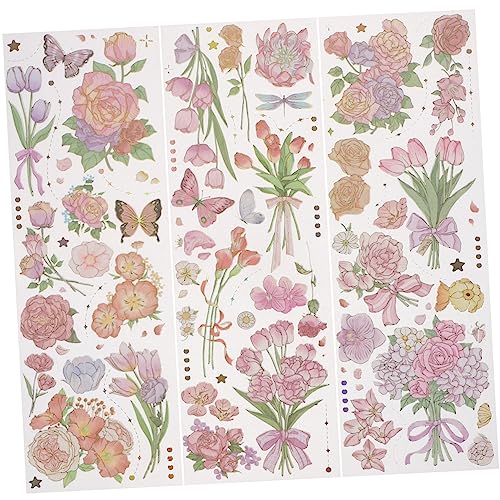 DOITOOL Retro Blumen Aufkleber Diy Dekorative Aufkleber für Scrapbooking Laptop Wandgestaltung Ästhetische Designs für Kreative Projekte von DOITOOL