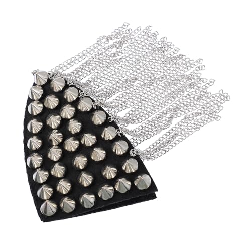 DOITOOL Rivet Schulterklappen mit Quasten Brosche Kette Langlebige Uniform Epaulette Silbernes Punk Accessoire für Damen und Herren Vielseitig für Party und Kostüm von DOITOOL