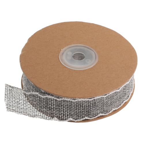 DOITOOL Rolle 10 Verpackungsband Für Party Sackleinenband Schleife Weihnachtsband Dekorativ Spitzenband Schimmernd Natürliches Juteband Girlande Sackleinen Trimmen Blumenarrangements Grey von DOITOOL