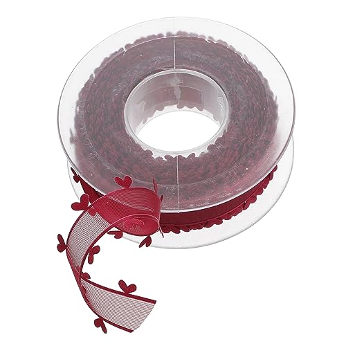 DOITOOL Romantisches Herzspitzen Dekorationsband Breit Weinrot Vielseitiges Geschenkband für Valentinstag Geschenkverpackung Partydeko Handgefertigte Schleifen Geschenkzubehör von DOITOOL