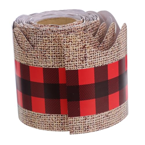 DOITOOL Rot-schwarzer Kariertem Bulletin Board Border Flexible Zuschneidbar Langlebig für Klassenzimmer Schule Büro Tafel Wanddekoration von DOITOOL