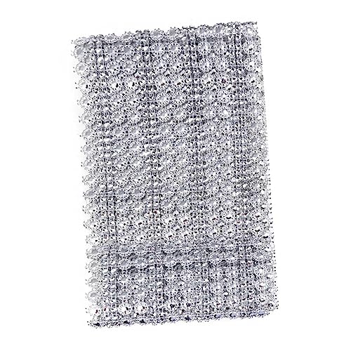 DOITOOL Row Diamant Blumenform Mesh Wrap Rolle Strassband für Hochzeiten Geburtstagsfeiern Tisch und Vasen Dekorationen Silber von DOITOOL