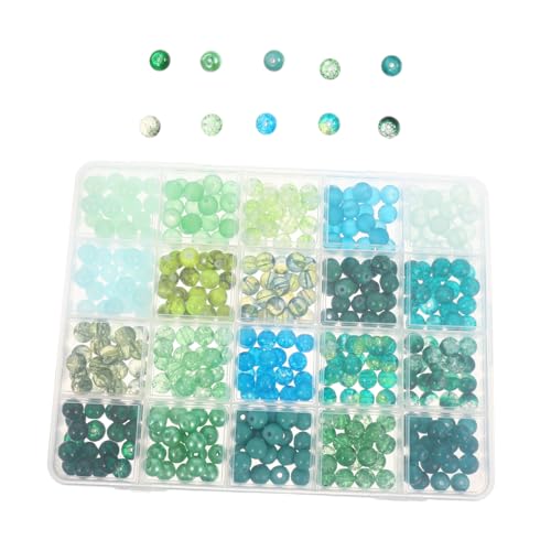 DOITOOL Runde Grüne Glasperlen mit Großem Loch für Schmuckherstellung Fächer Sortierbox für Armbänder Halsketten Ohrringe DIY Bastelprojekte von DOITOOL