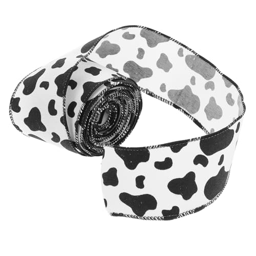 DOITOOL Rustikales Geschenkband mit Kuhmuster Breit Dekoratives Geschenkverpackungsband für DIY Bastelarbeiten Bauernhof Stil Schleife für Ländliche Partydekoration von DOITOOL