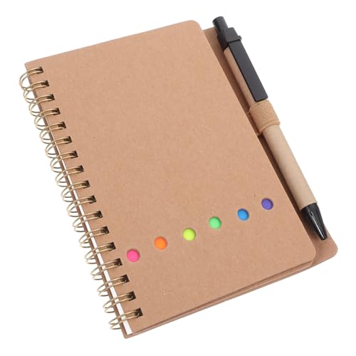 DOITOOL Schreiben von Stift Notes Notizenbuch kleines Spiralheft klebriges notizbuch Taschennotizbuch mit Stift Notebook Sticky Tabs Tagebuch für Mädchen Eisen Khaki von DOITOOL