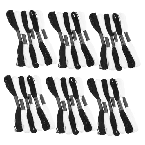 DOITOOL Schwarz Weißes Stickgarn Strapazierfähiges Kreuzstich Embroidery Floss für DIY Schmuck Heimdekoration Freundschaftsarmband Herstellung Schwarze und Weiße Fäden DOITOOL Schwarz Weißes Stickgarn Strapazierfähiges Kreuzstich Embroidery Floss für DIY Schmuck Heimdekoration Freundschaftsarmband Herstellung Schwarze und Weiße Fäden von DOITOOL