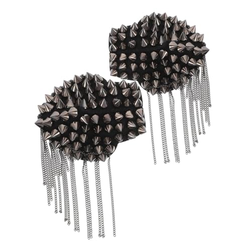 DOITOOL Schwarze Metall niet Epauletten mit Quasten und Ketten Schulterklappen für Männer und Frauen Langlebig aus Ccb und Eisen Modische Vintage schulterabzeichen für Kostüme und Jacken DOITOOL Schwarze Metall niet Epauletten mit Quasten und Ketten Schulterklappen für Männer und Frauen Langlebig aus Ccb und Eisen Modische Vintage schulterabzeichen für Kostüme und Jacken von DOITOOL