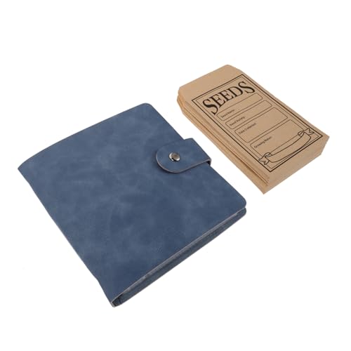 DOITOOL Seed Storage Album Organisatoren der Saatgutlagerung Organisator für Gartensamen Albumkartenärmel PU-Leder Himmelblau von DOITOOL