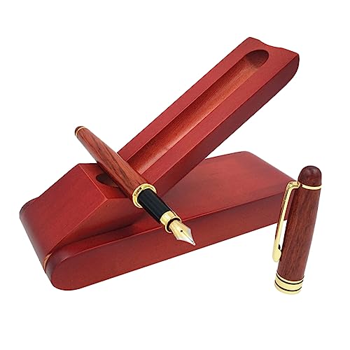 DOITOOL Signaturstift -Set geschenkset Füllfederhalter mit Etui Stifte für Geschenke füllfederhalter aus holz Bambus rot von DOITOOL