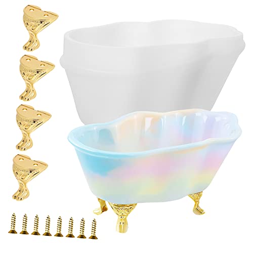 DOITOOL Silikon Badewanne Gussform mit Stützfüßen und Schrauben für Epoxidharz Bastelprojekte DIY Silikonform für Kreative Aufbewahrung von Schmuck und Schlüsselanhängern DOITOOL Silikon Badewanne Gussform mit Stützfüßen und Schrauben für Epoxidharz Bastelprojekte DIY Silikonform für Kreative Aufbewahrung von Schmuck und Schlüsselanhängern von DOITOOL