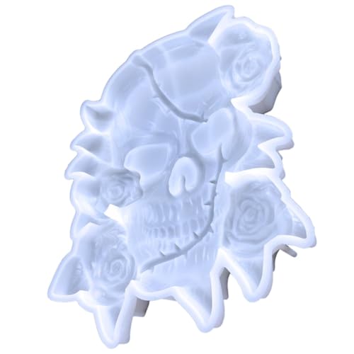 DOITOOL Silikonform Halloween Schädel Gießform DIY Wanddekoration Halbrund Elastisch Wiederverwendbar Hohe Reißfestigkeit Praktisch für Harz Basteln von DOITOOL