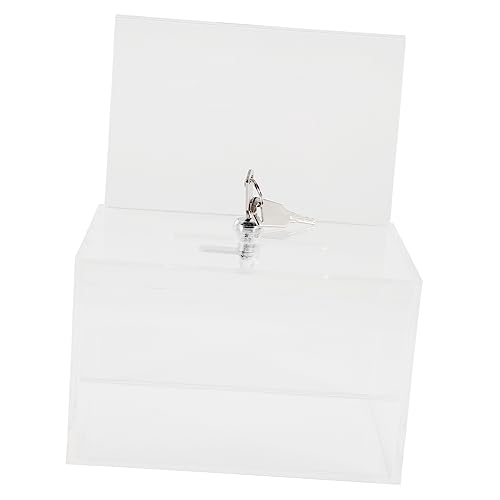 DOITOOL Spendenbox Verriegelung Brief klein Anregung mit acrylbox sicher Spendengläser zur Spendensammlung Wahlurnen für Tombola Tombola-Losbehälter Transparent von DOITOOL