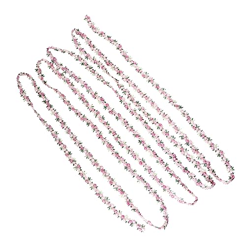 DOITOOL Spitze Rosa Bestickter Spitzenbesatz Kleine Satinblüten Rüschenbesatz Dekorativ Blumenschnur Geblüht Rosa Rand Stoffblumen Zum Nähen Wickelband Trimmt Ribbon Rose Applica Heiraten von DOITOOL