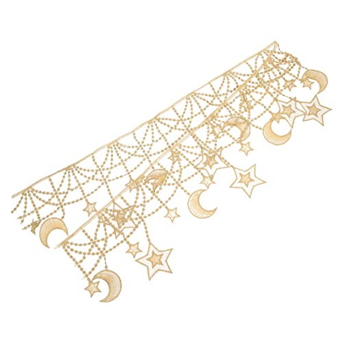 DOITOOL Sternen Mond Spitzenband für Kleidung Bestickte Spitze mit Goldenen Akzenten für Dekoration und Handgefertigte Projekte DOITOOL Sternen Mond Spitzenband für Kleidung Bestickte Spitze mit Goldenen Akzenten für Dekoration und Handgefertigte Projekte von DOITOOL