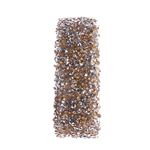 DOITOOL Strassband Gelb und Silber Selbstklebendes Diamantgürtel für Hochzeiten Brautkleider Taschen und Kuchendekoration Breit von DOITOOL