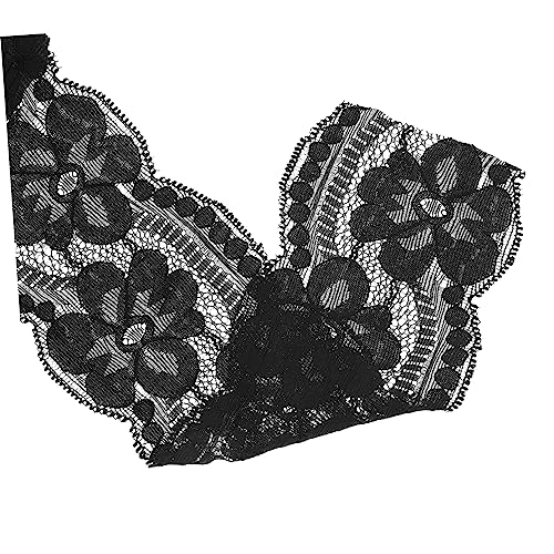 DOITOOL Stretch-spitze Handgefertigte Spitzenbesatz Nähen Trimmen Floraler Spitzenbesatz Dekorativer Spitzenbesatz Spitze Zum Basteln Rosa Spitze Kleidung Spitzenbesatz Black Nylongarn von DOITOOL