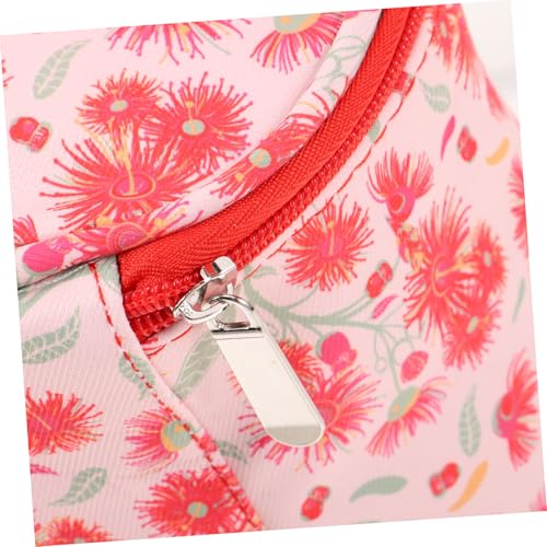 DOITOOL Stricktasche Klein Rot mit Dandelion motiv Tragbare Häkeltasche aus Strapazierfähigem und Metall Vielseitige Garn Nadelaufbewahrung für Handarbeitsprojekte Langlebig und Reißfest von DOITOOL