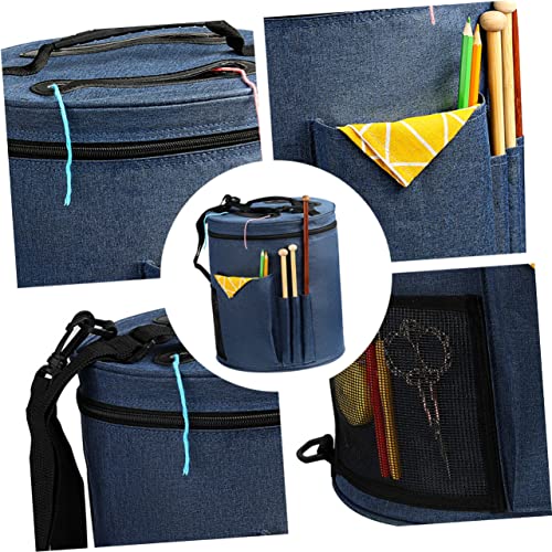 DOITOOL Strickwerkzeug Aufbewahrungstasche Oxford Tragbare Wolltasche für Stricknadeln und Häkelhaken mit Schultergurt für Outdoor Projekte und Kreative Hobbys von DOITOOL