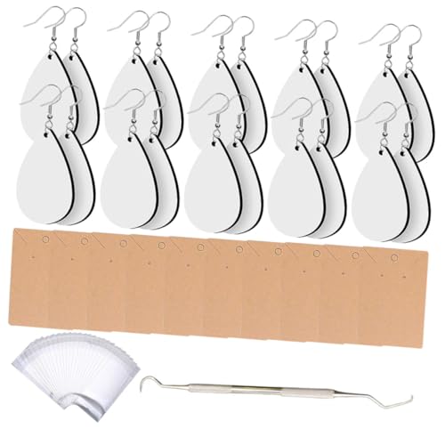 DOITOOL Sublimation Rohlinge Ohrringe Teiliges Unfertige Tropfen Ohranhänger Material DIY Schmuck Basteln Leicht und Langlebig für Individuelle Ohrringe von DOITOOL