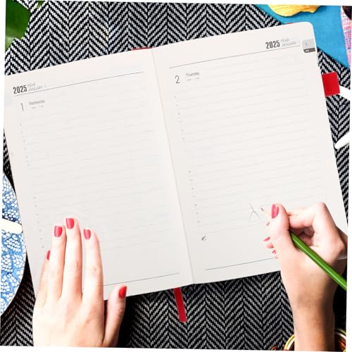 DOITOOL Tagesplaner Notizbuch Rot Blätter Multifunktionaler Wochen Monatsplaner Büro Agenda Notepad Leicht Tragbar Für Reisen Schule Arbeit von DOITOOL