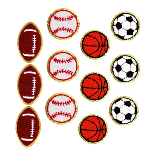 DOITOOL Teiliges Sport Bügelbilder mit Baseball Basketball Fußball Fußball Motiven Farbecht und Waschbeständig Vielseitig für Baumwolle Nylon Leder Einfach Bügeln oder Nähen DIY Kleidung von DOITOOL