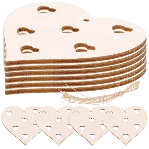DOITOOL Teiliges Unbehandelte Holzherzen zum Basteln Natürliche Holzscheiben Aufhängen DIY Holzanhänger für Hochzeit Geburtstag Taufe Kreative Holzdeko und Geschenkideen von DOITOOL