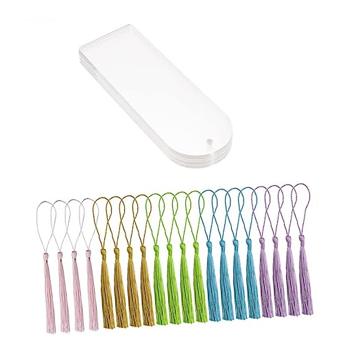 DOITOOL Transparentes Acryl Lesezeichen Teilig mit Vorgebohrten Löchern Blanko Beidseitig Beschreibbar Glatte Oberfläche Leicht und für Schule Lehrer und Bürobedarf zum DIY Basteln von DOITOOL