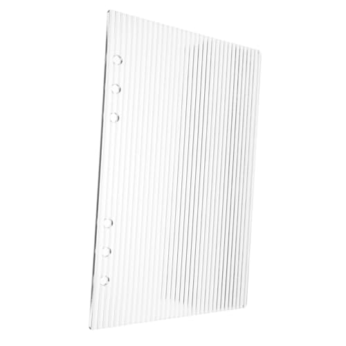 DOITOOL Transparentes Ringbuch Cover aus Acryl Notizbuch Einband mit Streifen Design Abnehmbar Leichter Austausch für Planer Tagebuch Journal Büro und Reisegebrauch von DOITOOL