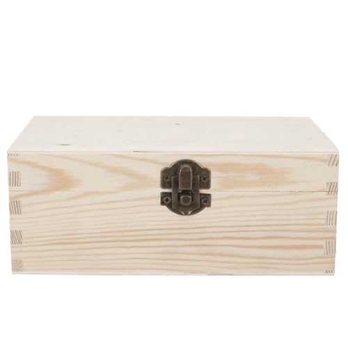 DOITOOL Unlackierte Holztruhe mit Verschluss Robuste Vielseitige Aufbewahrungsbox aus Holz zum Bemalen und Dekorieren als Geschenkbox und Party Favor für Hochzeiten von DOITOOL