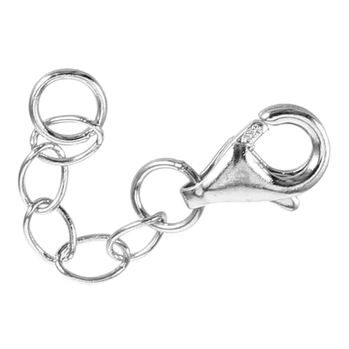 DOITOOL Verstellbare Verlängerungskette für Halsketten und Armbänder Erweiterungskette mit Robustem Karabinerverschluss Geeignet für DIY Schmuckherstellung Silberfarbene Gliederkette zur von DOITOOL