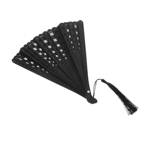 DOITOOL Vintage Faltbarer Handfächer Schwarz Chinesischer und Japanischer Orientalischer Tanz Fächer Kunstvoll Handgefertigt mit Filigranem Bambusdesign für Hochzeiten Festivals und DOITOOL Vintage Faltbarer Handfächer Schwarz Chinesischer und Japanischer Orientalischer Tanz Fächer Kunstvoll Handgefertigt mit Filigranem Bambusdesign für Hochzeiten Festivals und von DOITOOL