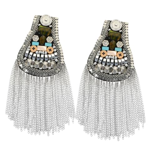 DOITOOL Vintage Metall Schulter Epauletten mit Quasten Geflochtene Kettenverzierung Britischer Retro Stil Dekorative Abnehmbare Schulterpasse für Jacken Kleider und Bühnenoutfits DOITOOL Vintage Metall Schulter Epauletten mit Quasten Geflochtene Kettenverzierung Britischer Retro Stil Dekorative Abnehmbare Schulterpasse für Jacken Kleider und Bühnenoutfits von DOITOOL