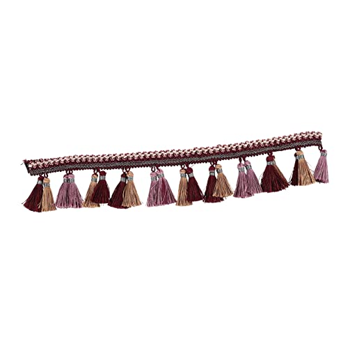 DOITOOL Vorhang Spitzenfransen Seide Handdekoration Band für Kleid Rock Leinen ribbon schienbeinschoner tape Vorhanggewichte Fransen Stoffbesätze mit Quasten für Vorhänge Polyester Violett von DOITOOL